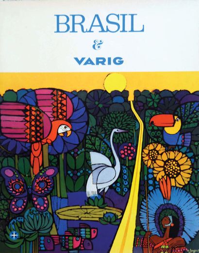 Brasil Varig Manaus Amazon1 Poster Non-Entoilée...
