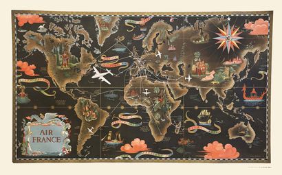 Planisphere Air France MarronPercevalParis...