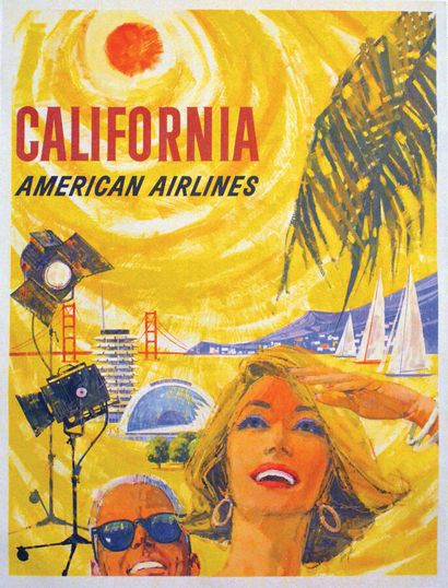 California American Airlines Affiche entoilée/...