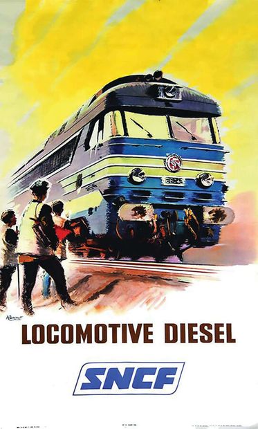 Locomotive DieselS.A. CourbetParis Poster...