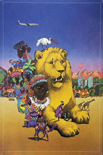 UTA Africa Poster / Vintage Poster on Linnen...