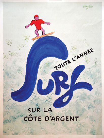 Surf sur la Côte d'Argent - Biarritz1 Affiche...