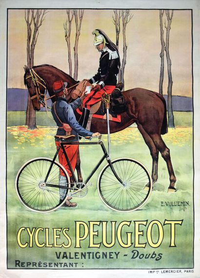 Cycles PeugeotLemercierParis Affiche entoilée/...