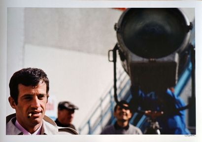 Jean Paul Belmondo sur le tournage du film...