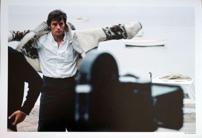 Alain Delon sur le tournage du film « Les...