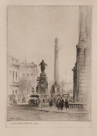 Lot de trois gravures anglaises en noir encadrées:

-...