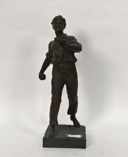 JEUX DE BOULE. 

Joueur de boules anglaises.

Sculpture...