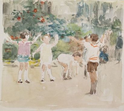 GILBERT Victor (1847-1935)

Enfants au parc

Aquarelle...