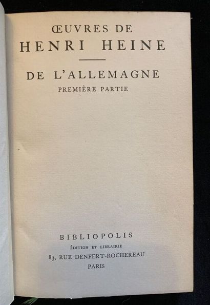 Henri HEINE

De l'Allemagne 

1 volume 

1/2...