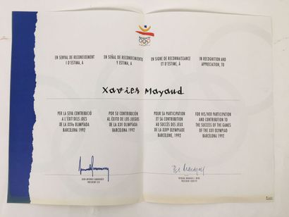 JEUX OLYMPIQUES. 

 Barcelone 1992

Diplôme...