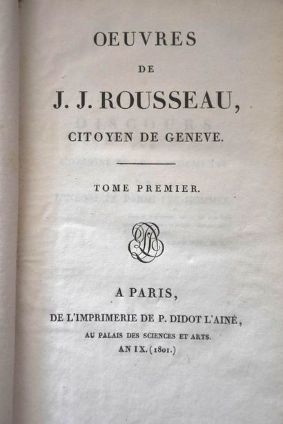 ROUSSEAU Jean Jacques

20 volumes in-8