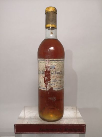 1 bouteille Château de FARGUES - Sauternes...