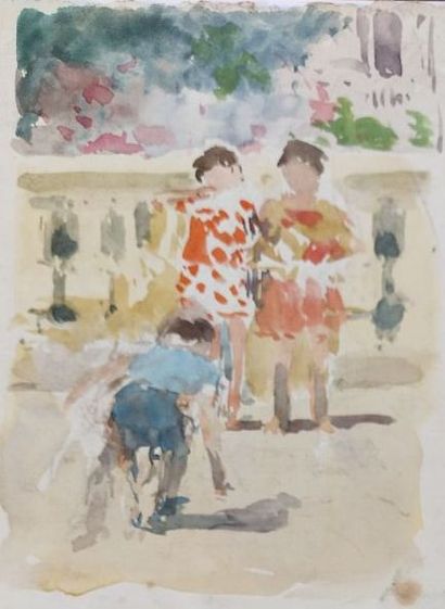GILBERT Victor (1847-1935)

Au parc

Aquarelle...
