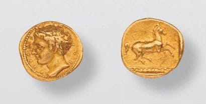 Syracuse
3 litrae 1/3 d'or (425-345). Tête...