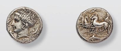 Tétradrachme (sous DYONYSOS 389-387). École...