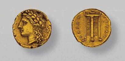 Démocratie (289-287). 4 litrae 1/3 d'électrum....