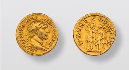 TRAJAN (98-117). Aureus (101ou102). Buste...