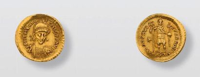 THÉODOSE II (402-450). Solidus. Thessalonique...