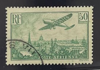O Yv. PA N°14	France : 50F vert-jaune, oblitération...