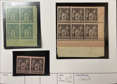 */** Yv. N°97 and 101 and 106 France: Piquage...