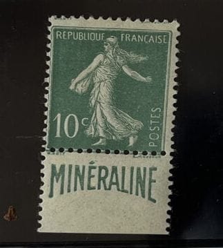 ** Yv. N°188A France : Sower 10c green Mineraline...