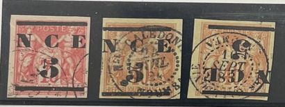 O Yv. N°6, 6a et 7	Nouvelle Calédonie : 5...
