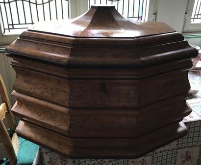 Octagonal molded planter
Tapered mahogany...
