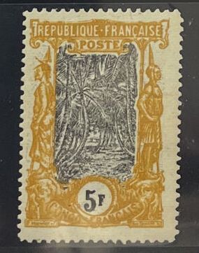 * Yv. N°41a Congo : 5F nuance moutarde et...