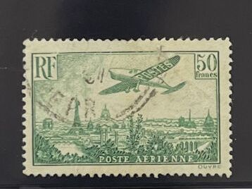 O Yv. PA N°14	France : 50F vert-jaune oblitéré...