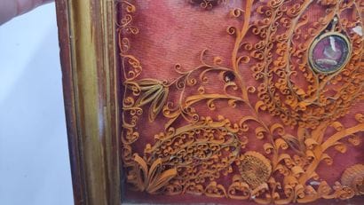 Reliquary frame with papers
(accidents)
Height...