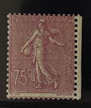 ** Yv. N°202a France : Semeuse 75c rose type...