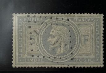 O Yv. N°33 France : 5F violet-grey cancelled...