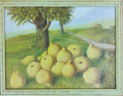 Lot of framed pieces representing still lifes...
