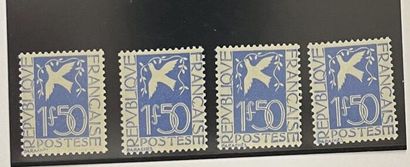 ** Yv.N°294 France : 1F50 Colombe, 4 exemplaires...