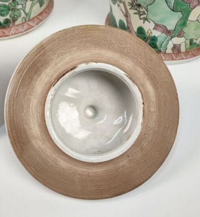 CHINA
Pair of porcelain covered baluster...