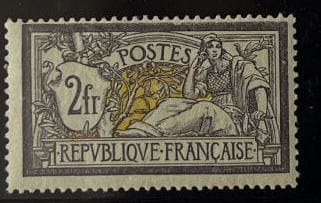 **Yv. N°122 France : Merson 2F purple and...