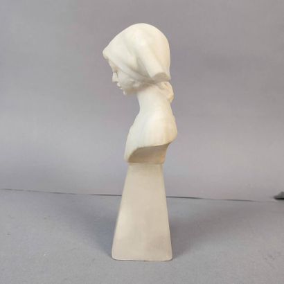 Statuette of a young girl with a white marble...