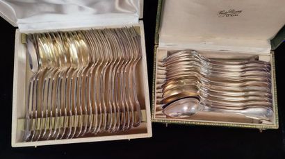 CHRISTOFLE
Twelve silver plated cutlery with...