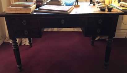 Mahogany veneer flat desk
Opening with five...