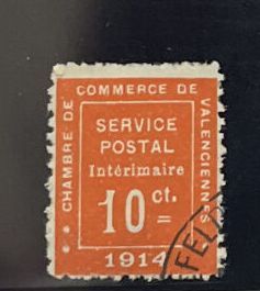OYv. Guerre N°1	France : 10c vermillon oblitéré...