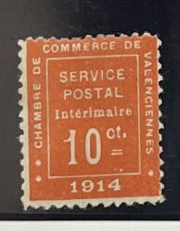 *Yv. Guerre N°1	France : 10c vermillon, bon...