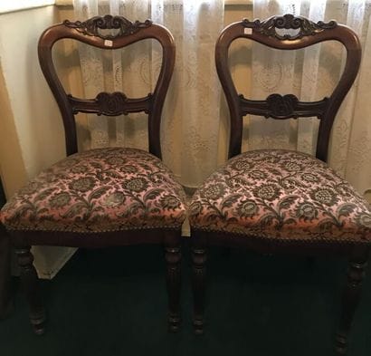 Pair of carved mahogany chairs
Louis-Philippe...