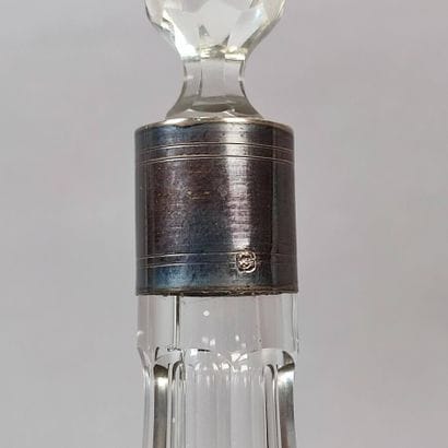 Pair of cut crystal liqueur bottles
Mounted...