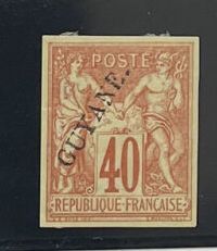 * Yv. N°13 Guyana : 40c red-orange (Rating...