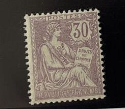 **Yv. N°128 France : Mouchon 30c violet (Rating...