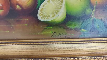 Lot of framed pieces representing still lifes...