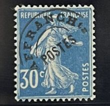 **Yv. Préo N°60	France : 30c bleu, centrage...