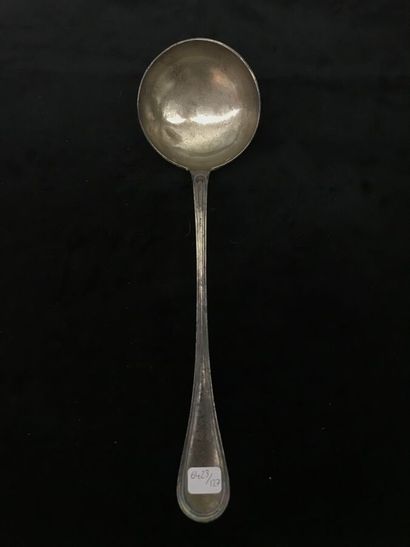 Ladle with a numbered filets contour in silver...