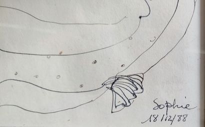 Set of 7 drawings on the theme of cats