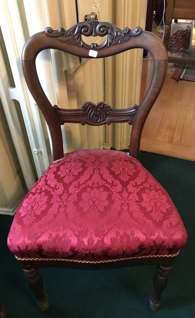 Pair of carved mahogany chairs
Louis-Philippe...